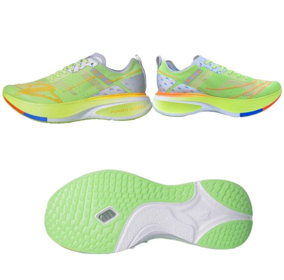 Carbon Plate Running Shoes for Men - Cushioned, Lightweight, Breathable, Non-Slip Road Sneakers-Green