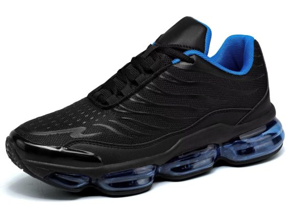 Men's Air Running Shoes Non Slip Workout Casual Sport Shoes for Men Basketball Sneakers Fashion Tennis Sport Fitness Cross Trainers - Black/Blue