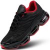 Men's Air Running Shoes Non Slip Workout Casual Sport Shoes for Men Basketball Sneakers Fashion Tennis Sport Fitness Cross Trainers - Black/Red