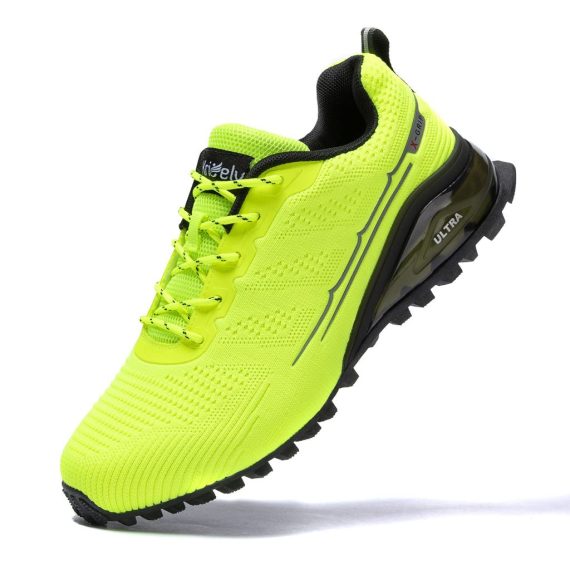 Men's Trail Running Shoes Fashion Walking Hiking Sneakers for Men Tennis Cross Training Shoe Outdoor Snearker Mens Casual Workout Footwear - Fluorescent Green